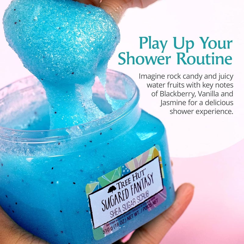 Treehut Sugared Fantasy Shea Sugar Scrub, Exfoliating, Hydrating & Moisturizing Body Scrub with Shea Butter & Nourishing Essential Oils, Smooth & Soften Skin, 18 oz - Image 5